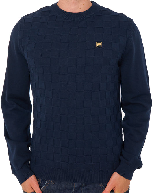 Fila Gold Fila Gold Square Knit Jumper Dark Blue