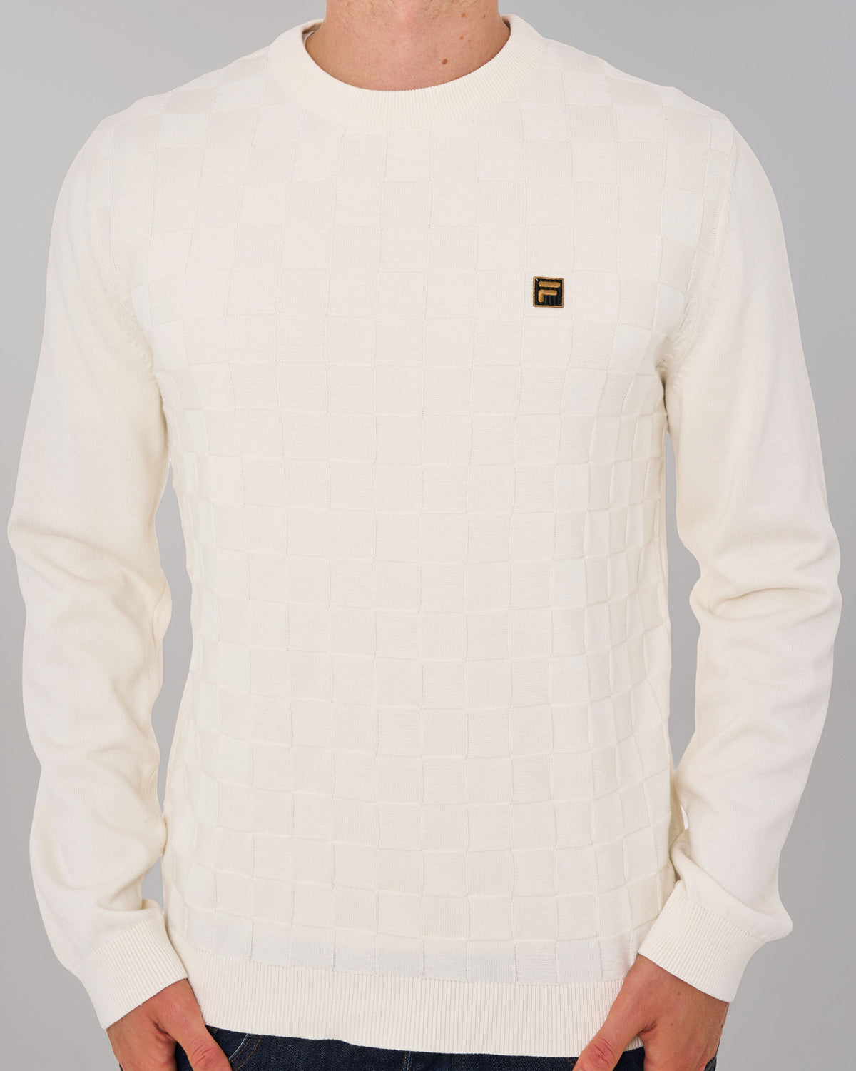 Fila Gold Square Knit Jumper Egret