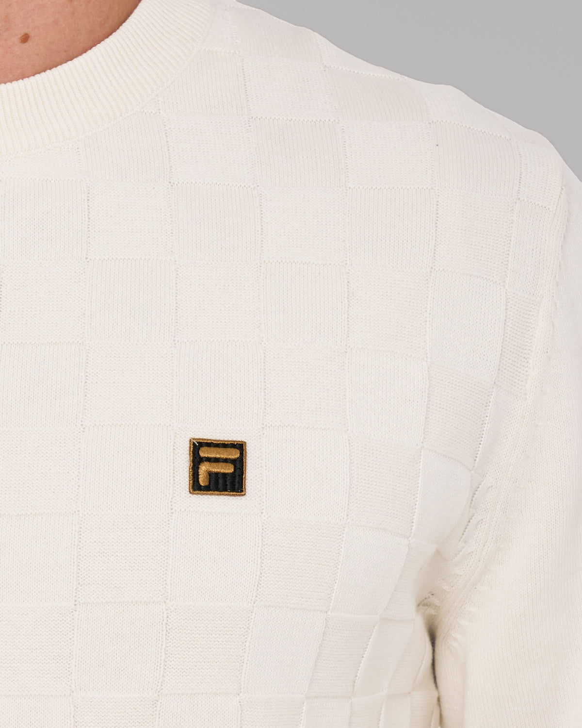 Fila Gold Square Knit Jumper Egret