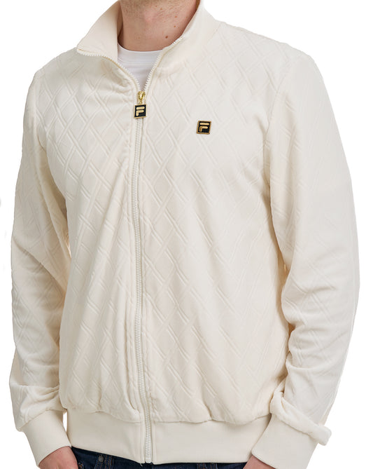 Fila Gold Diamond Velour Track Jacket Off White