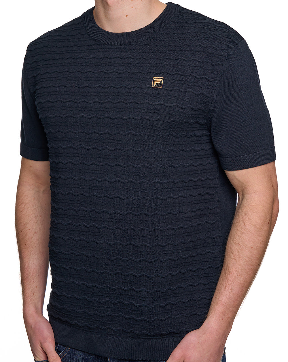 Fila Gold Don Knitted T Shirt Black