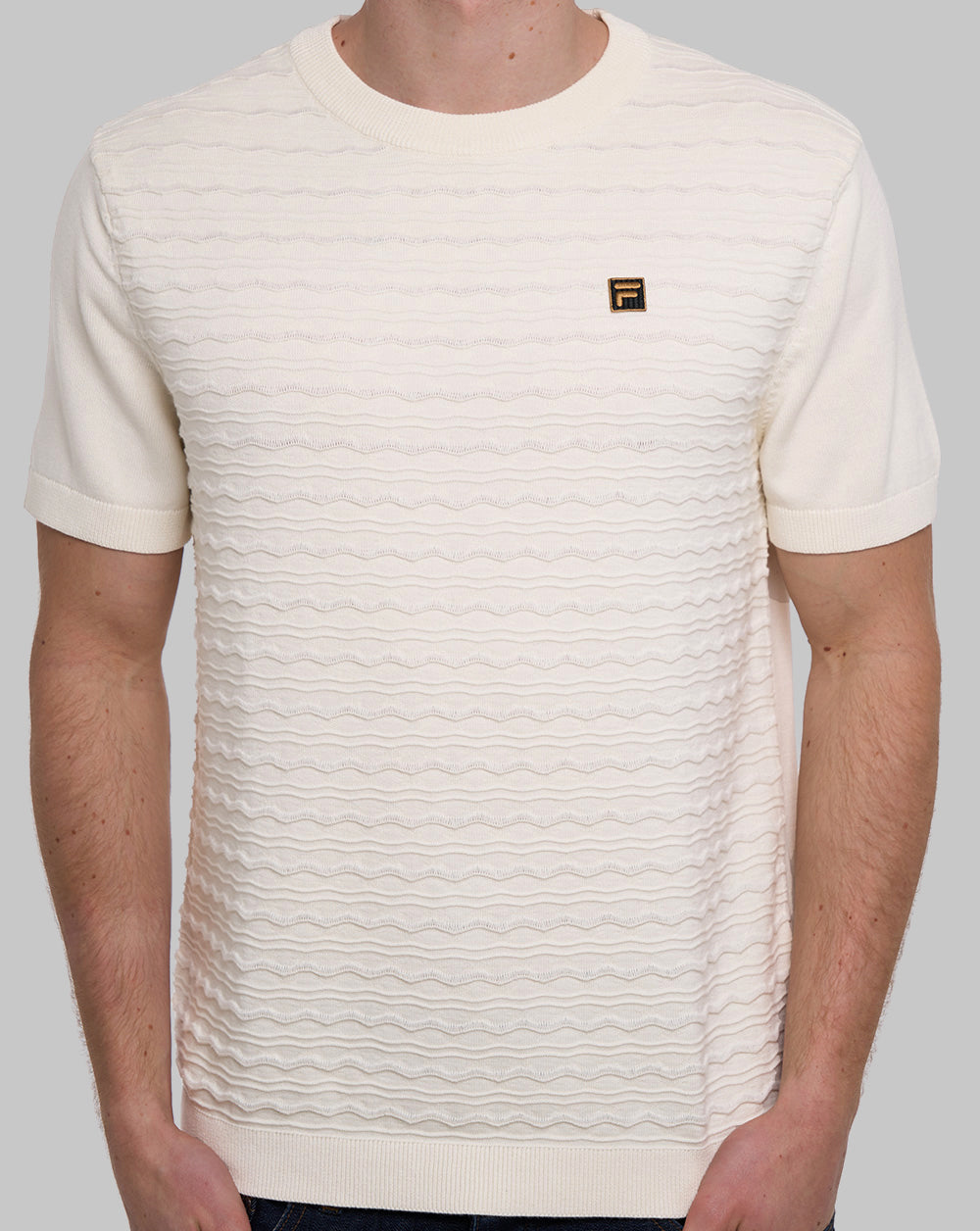 Fila Gold Don Knitted T Shirt Off White