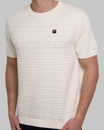 Fila Gold Don Knitted T Shirt Off White