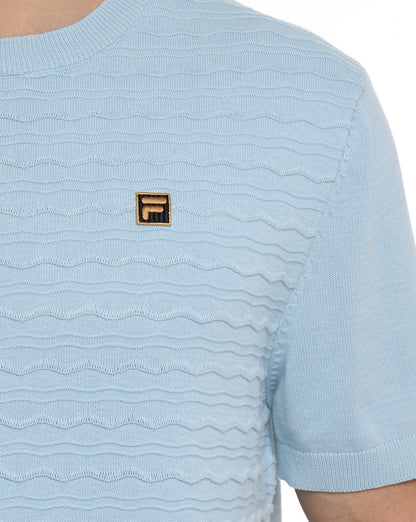 Fila Gold Don Knitted T Shirt Sterling Blue