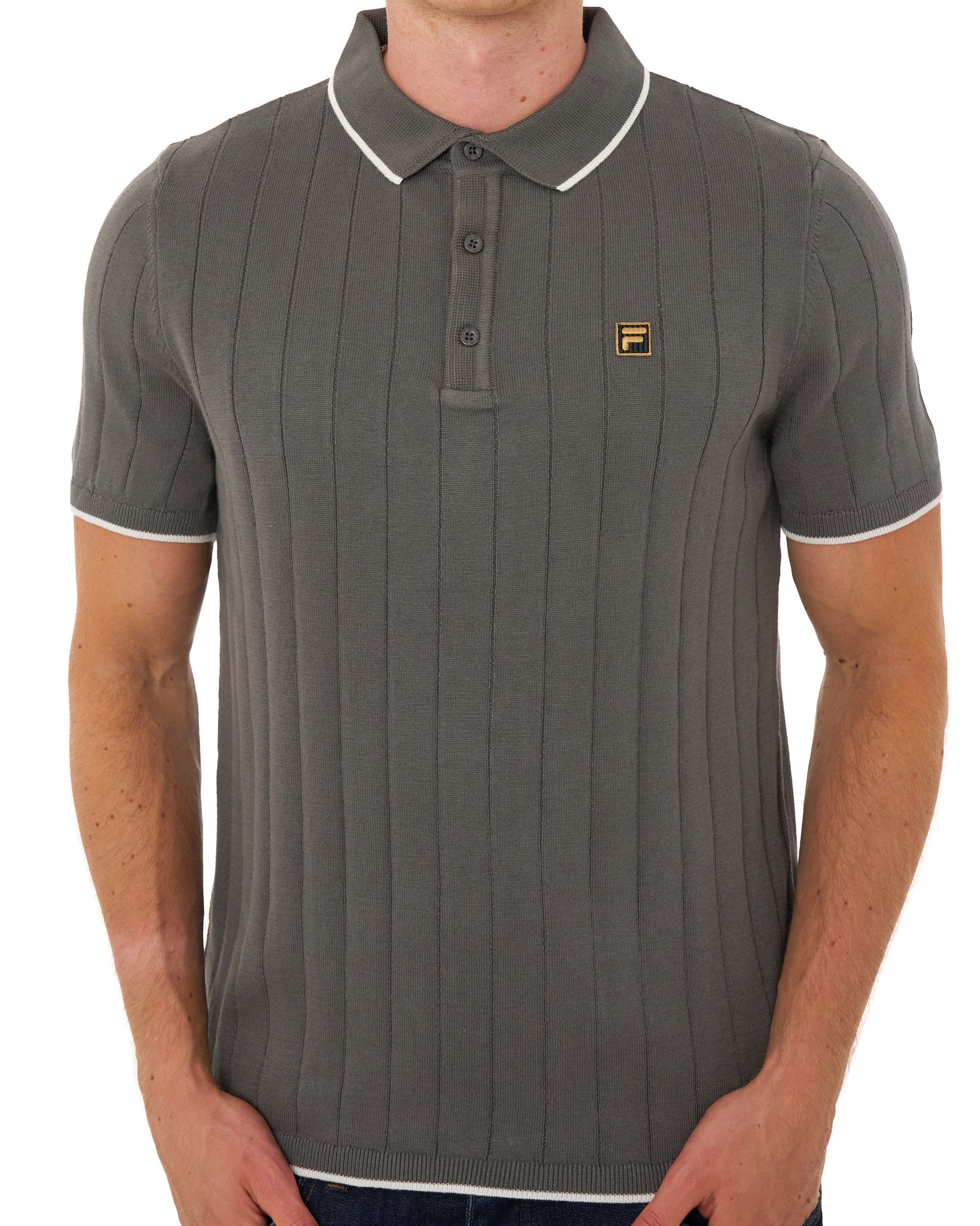Fila Gold Santino Knit Polo Gunmetal