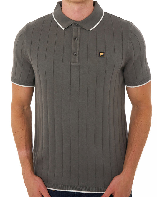 Fila Gold Fila Gold Santino Knit Polo Gunmetal