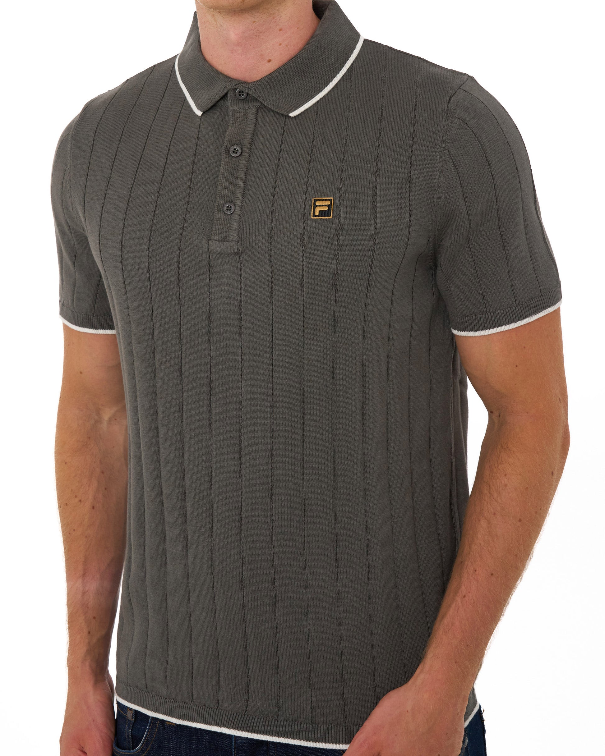 Fila Gold Santino Knit Polo Gunmetal