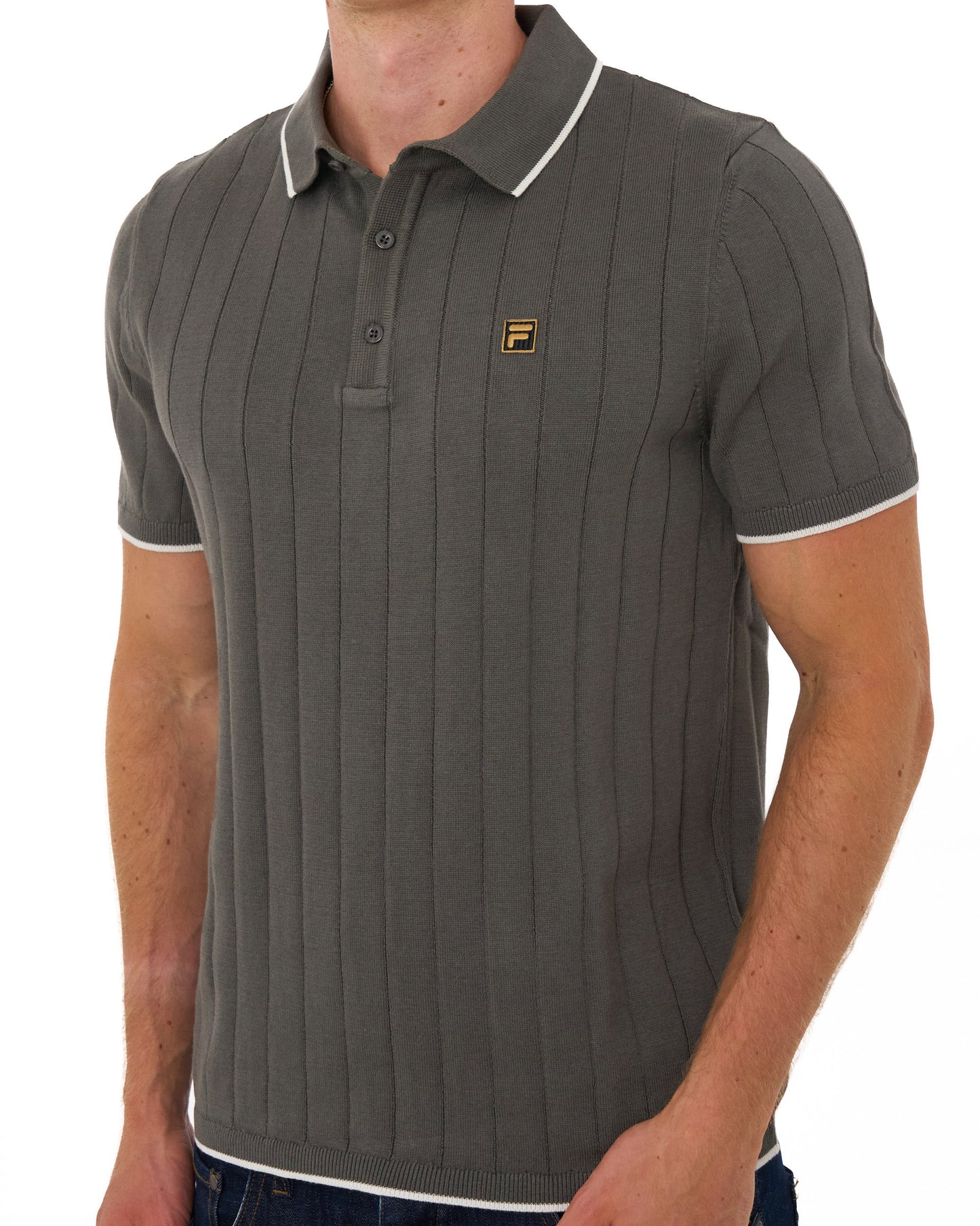 Fila Gold Santino Knit Polo Gunmetal