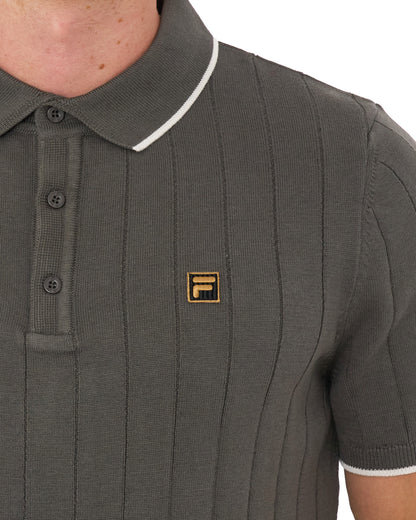Fila Gold Santino Knit Polo Gunmetal
