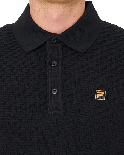 Fila Gold Elia Brick Knit LS Polo Black