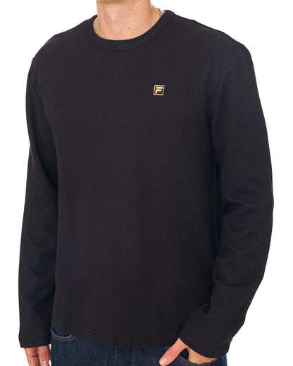 Fila Gold Elio LS Slub T-Shirt Black