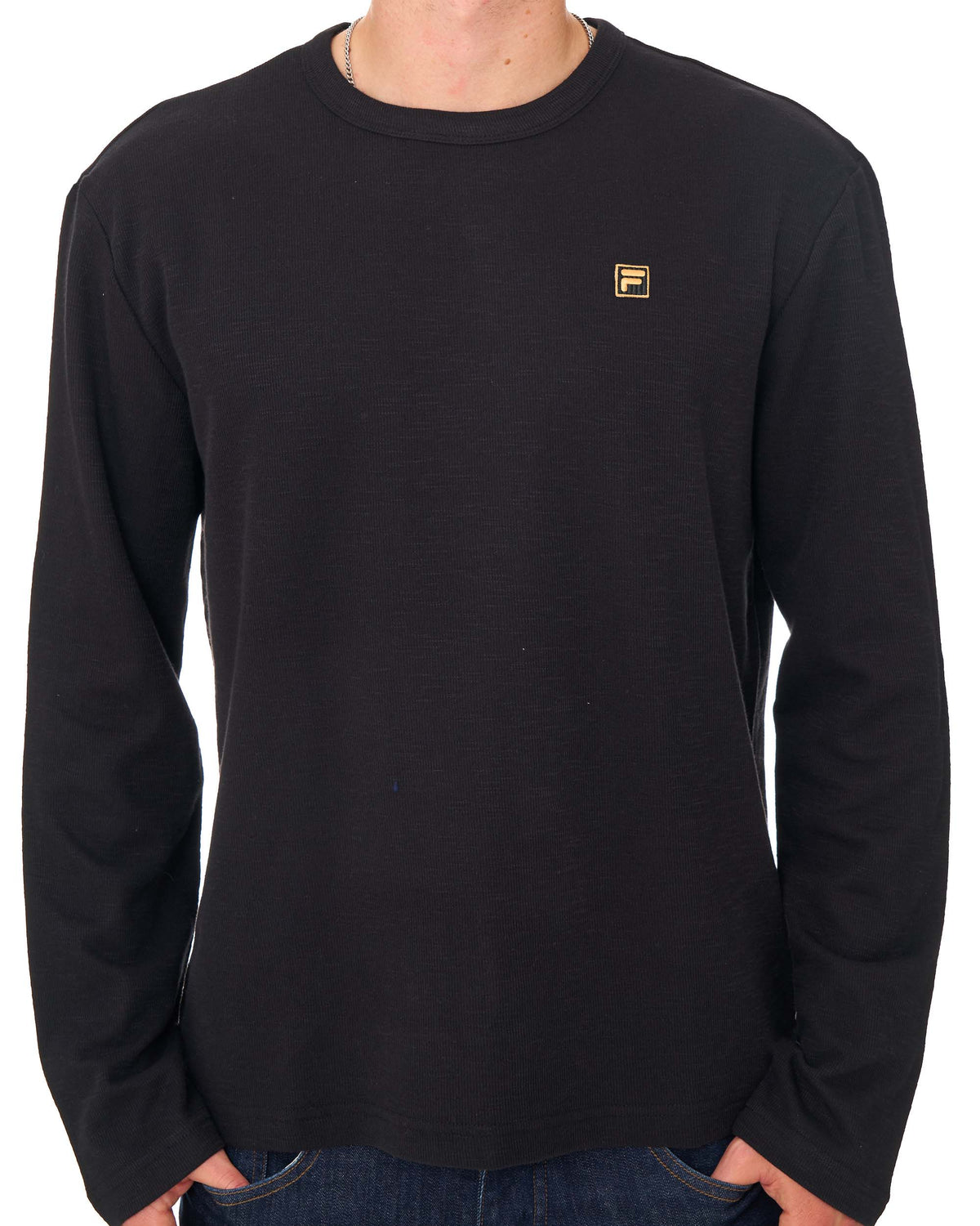 Fila Gold Elio LS Slub T-Shirt Black