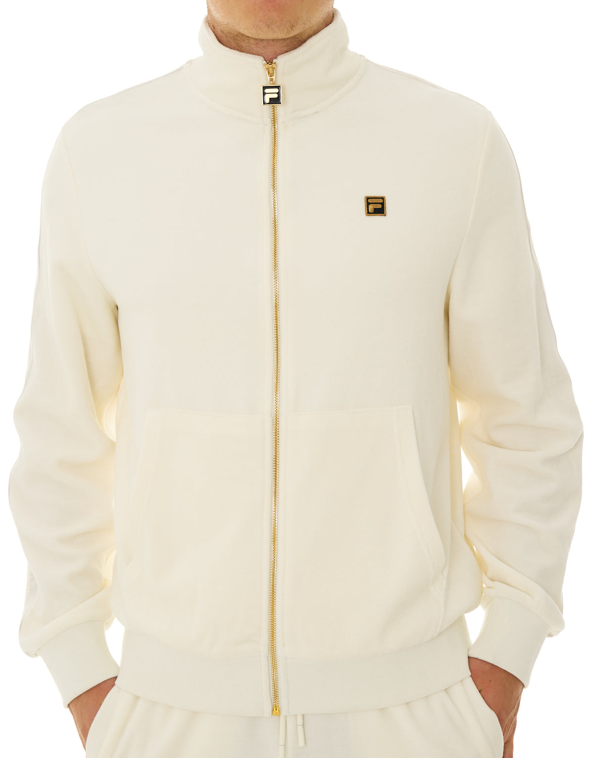 Fila Gold Bosco Velour Track Top White Down