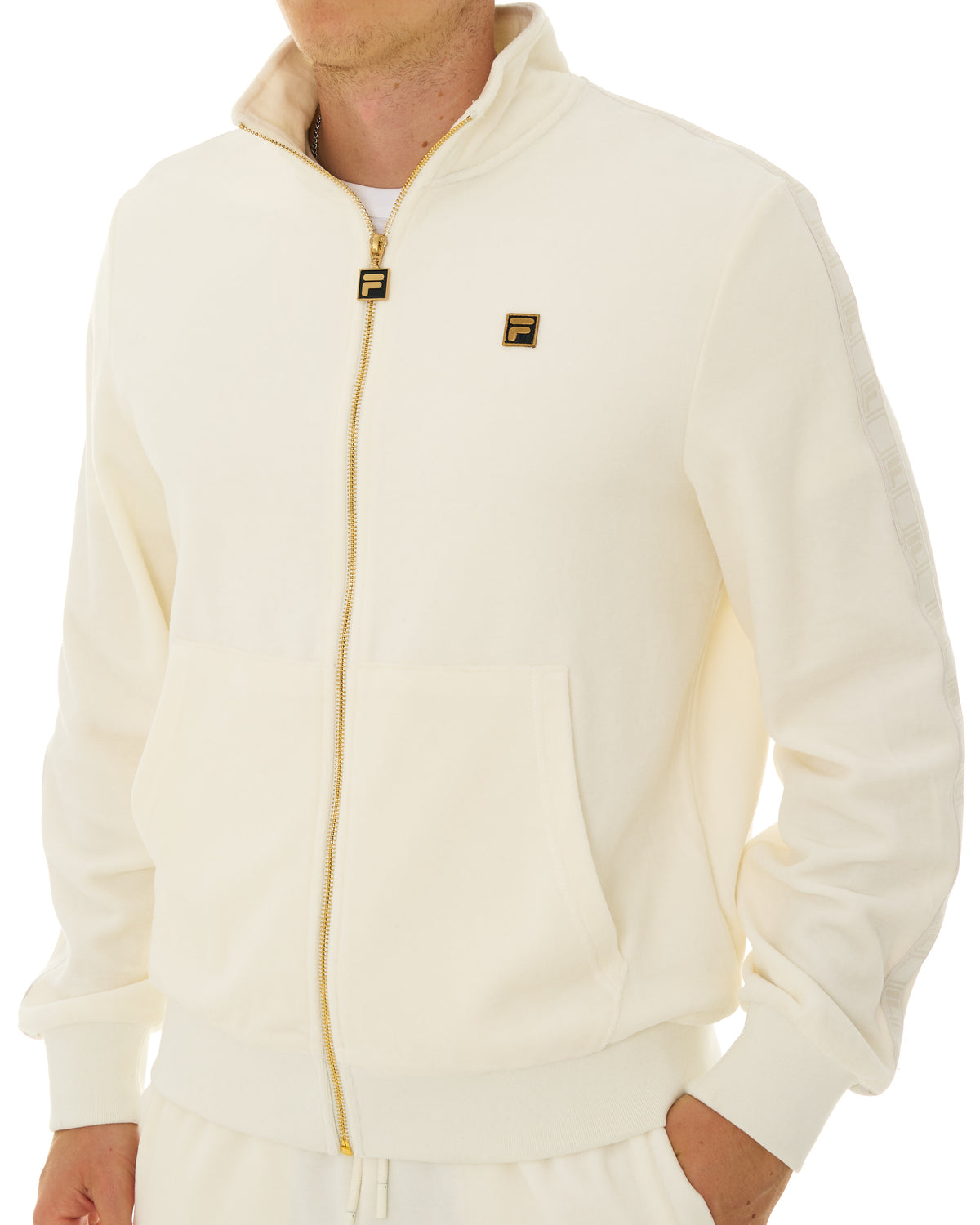 Fila Gold Bosco Velour Track Top White Down
