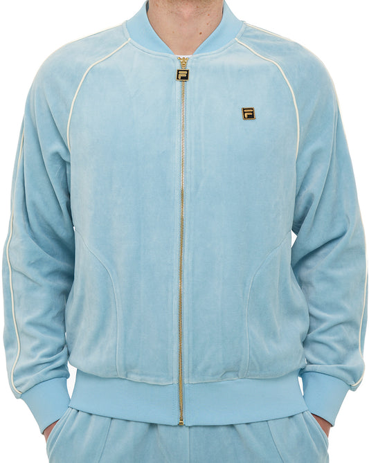 Fila Gold Fella Velour Track Jacket Sterling Blue