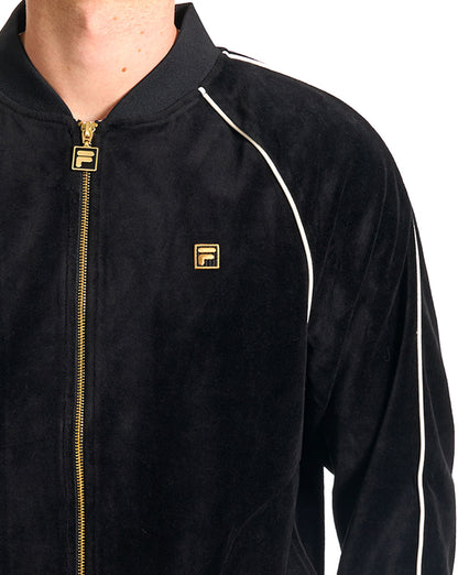 Fila Gold Fella Velour Track Jacket Black