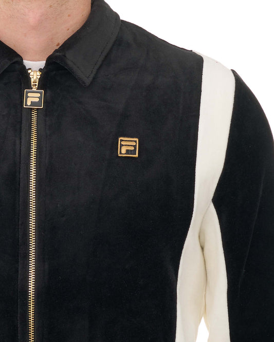 Fila Gold Fila Gold Lazaro Velour Track Top Black/White Down