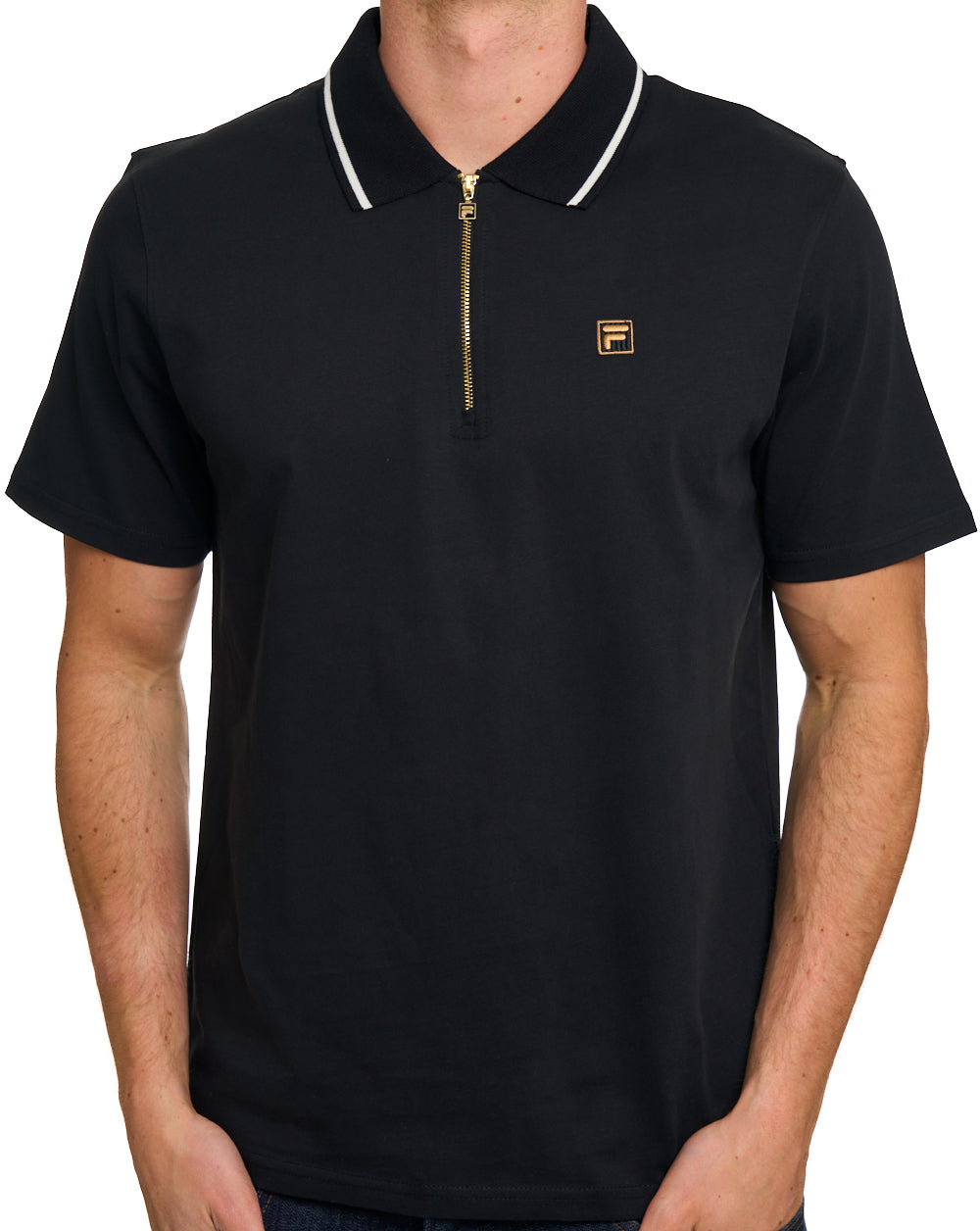 Fila Gold Lemar Zip Polo Black