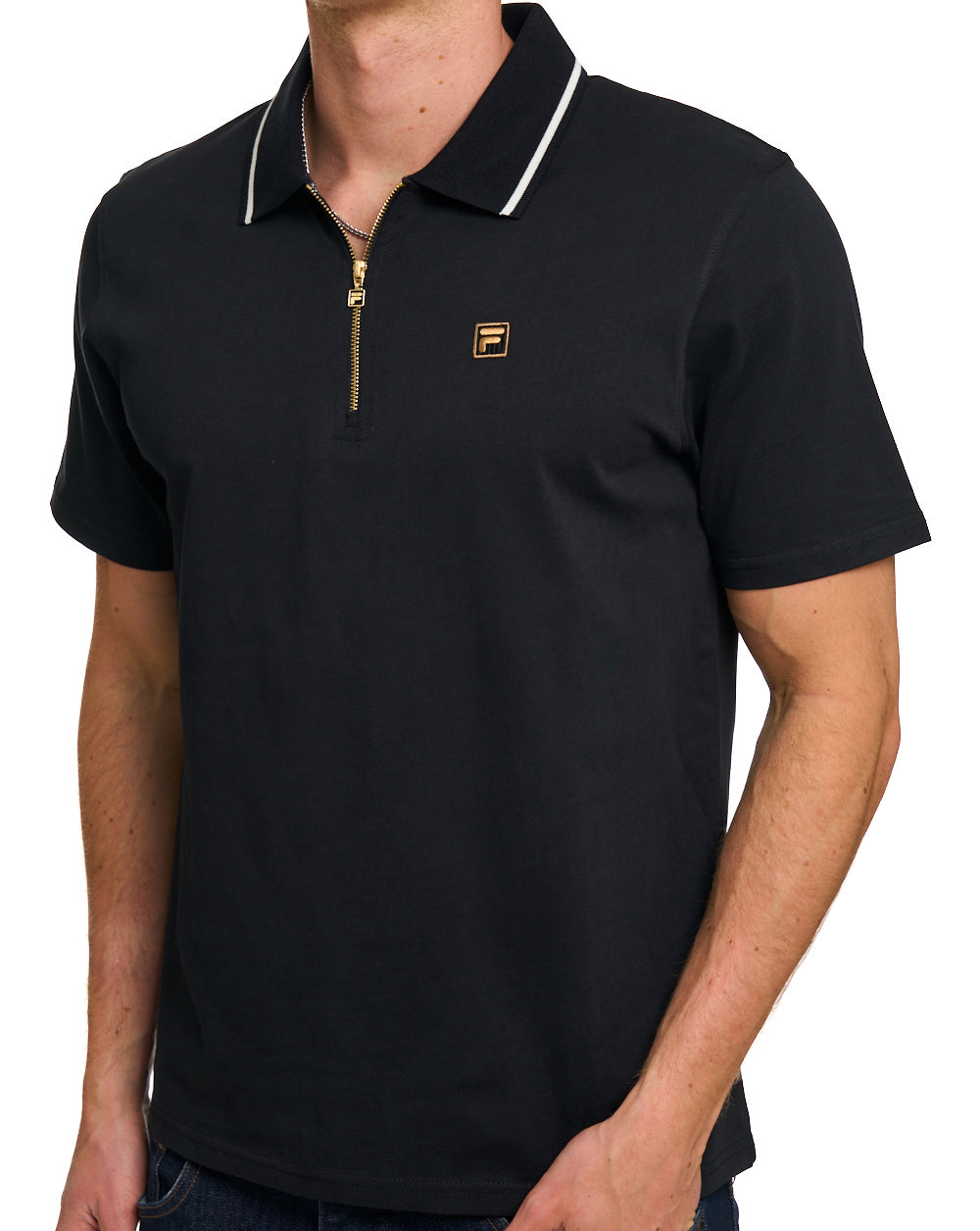 Fila Gold Lemar Zip Polo Black