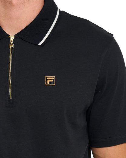 Fila Gold Lemar Zip Polo Black