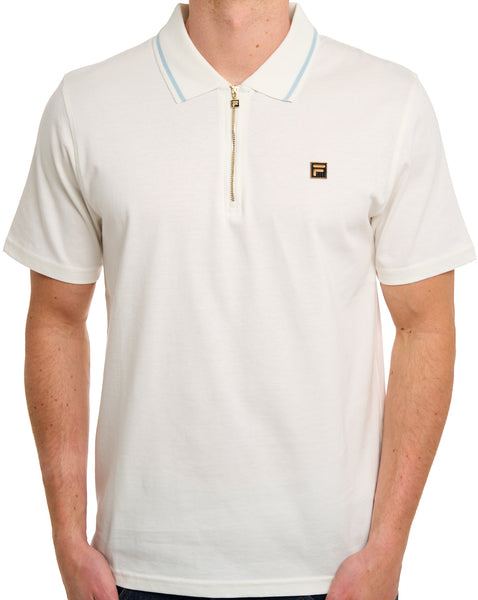 Fila Gold Lemar Zip Polo Off White