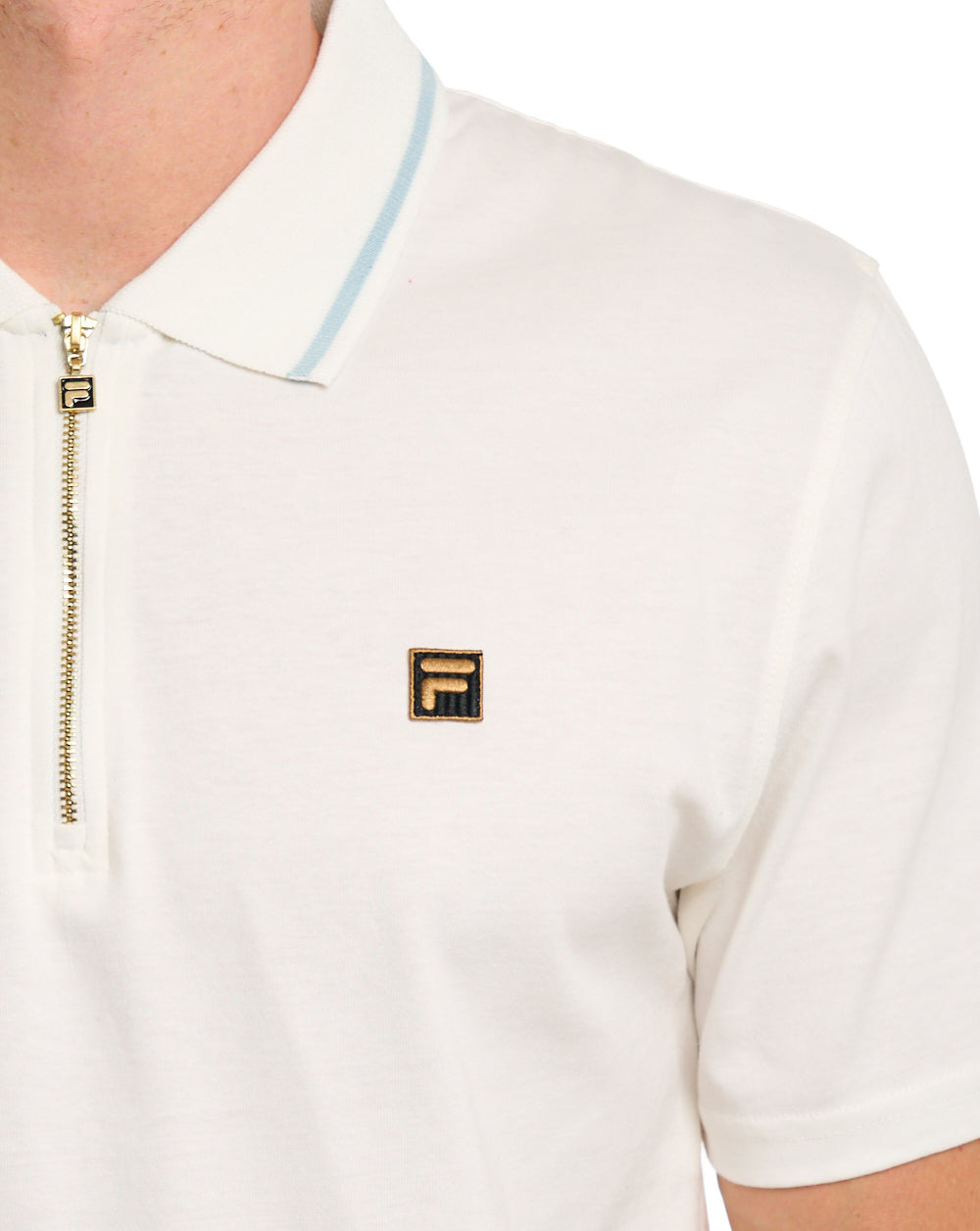 Fila Gold Lemar Zip Polo Off White