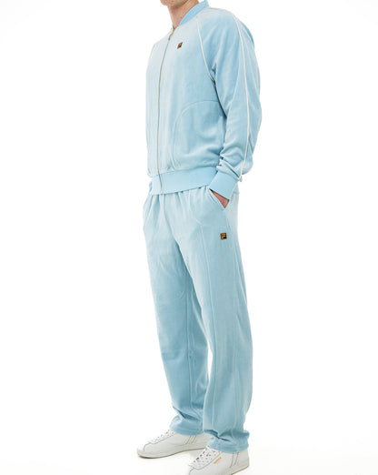 Fila Gold Fella Velour Track Pants Sterling Blue