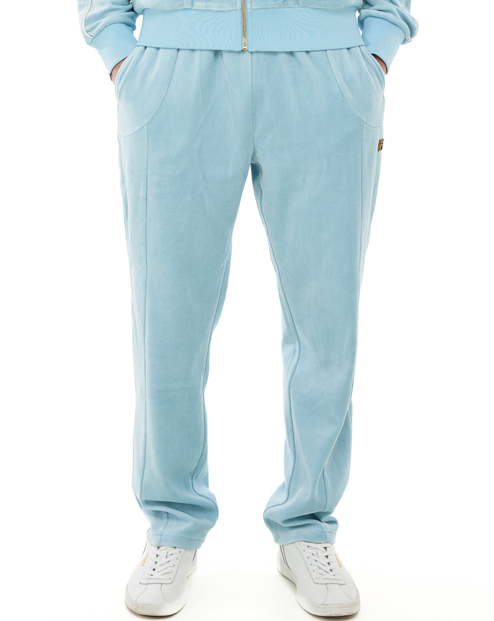 Fila Gold Fella Velour Track Pants Sterling Blue