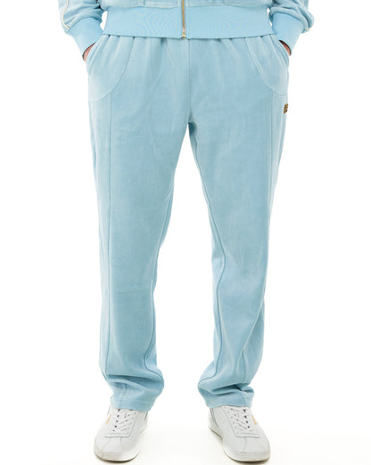 Fila Gold Fella Velour Track Pants Sterling Blue