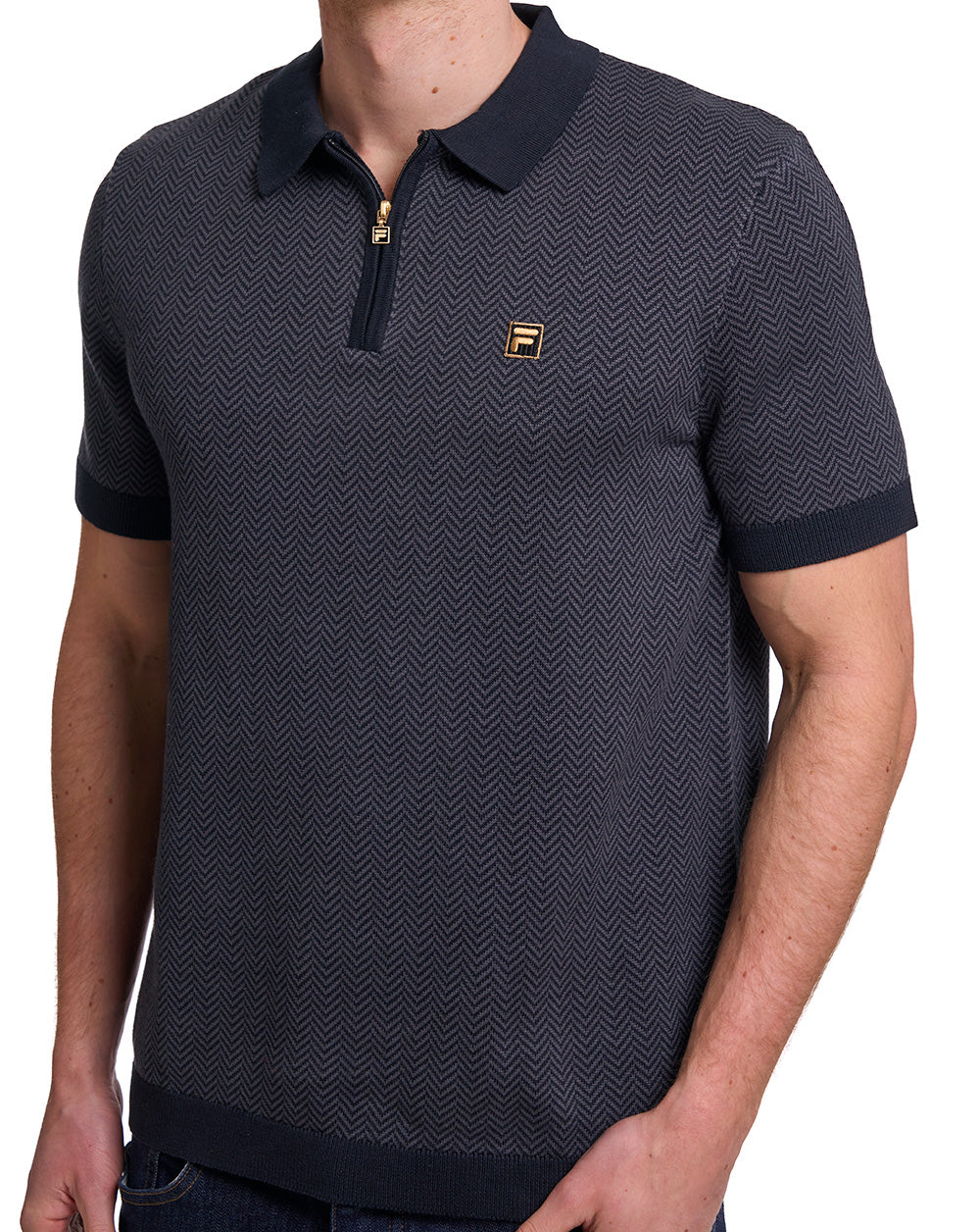Fila Gold Marty Herringbone Polo Black