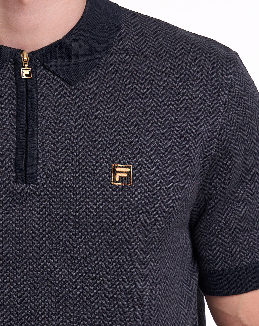 Fila Gold Marty Herringbone Polo Black
