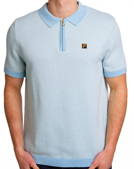 Fila Gold Marty Herringbone Polo Sterling Blue