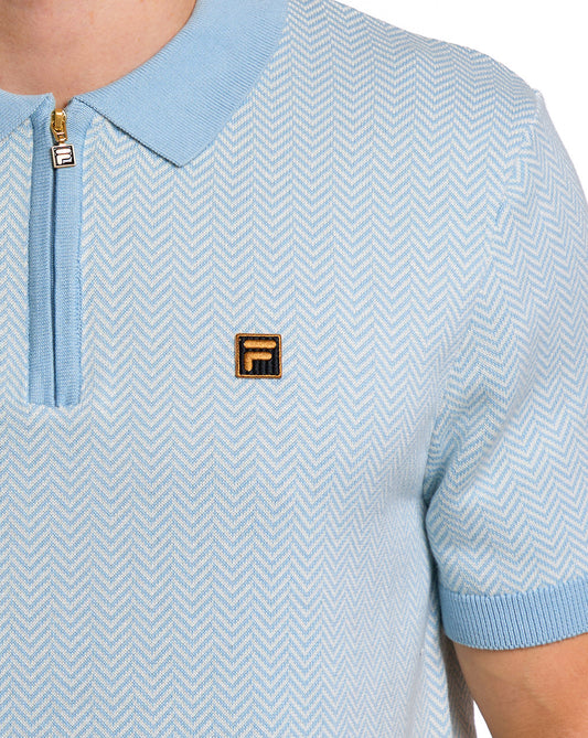 Fila Gold Marty Herringbone Polo Sterling Blue