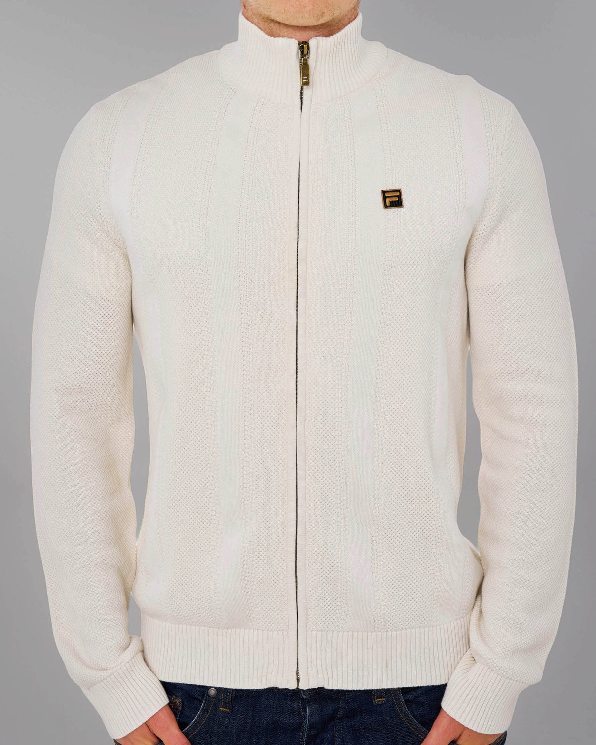 Fila Gold Reed Full Zip Knit Gardenia