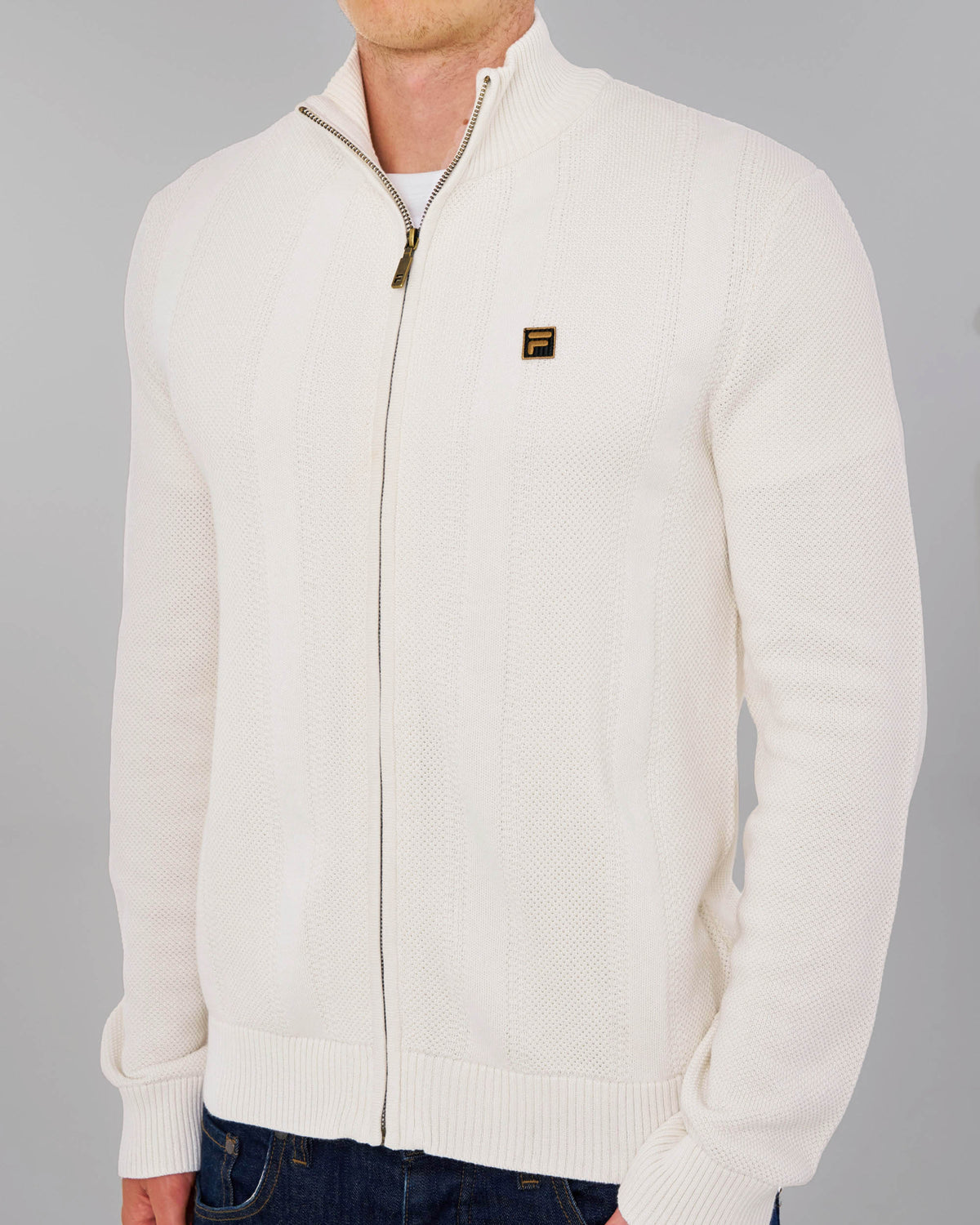 Fila Gold Reed Full Zip Knit Gardenia