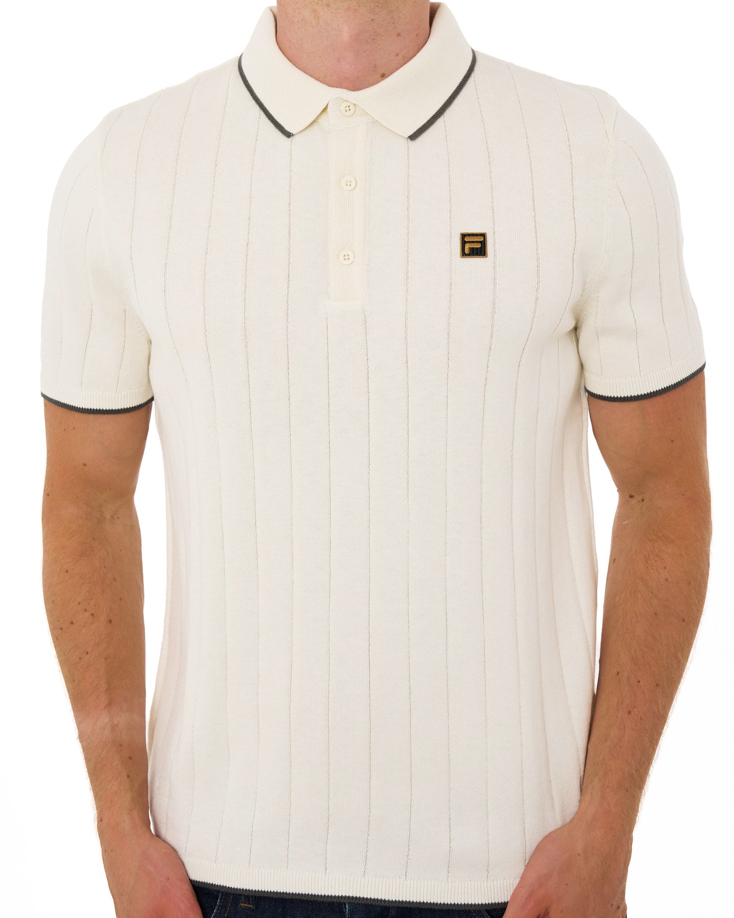 Fila Gold Santino Knit Polo Off White