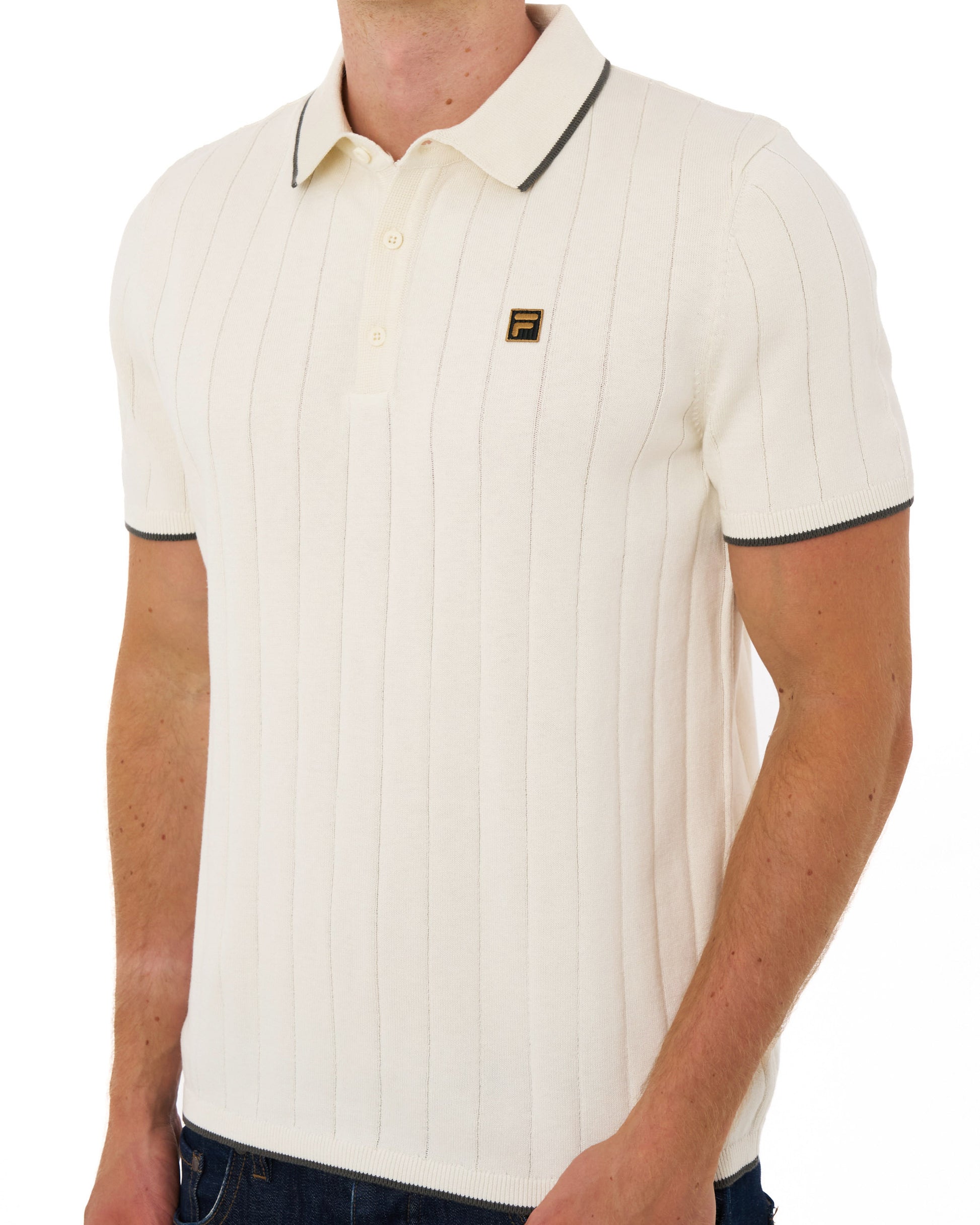 Fila Gold Santino Knit Polo Off White