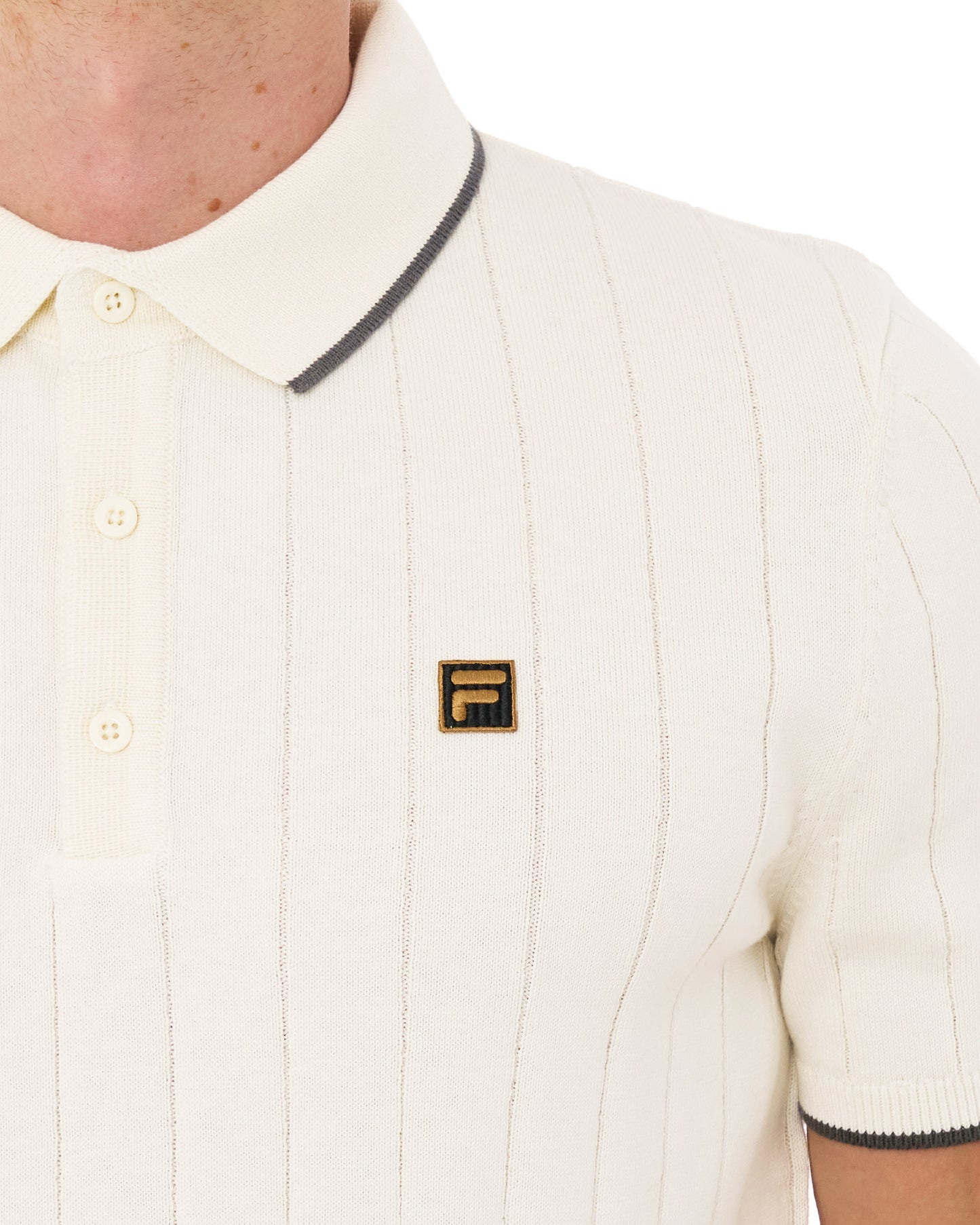 Fila Gold Santino Knit Polo Off White
