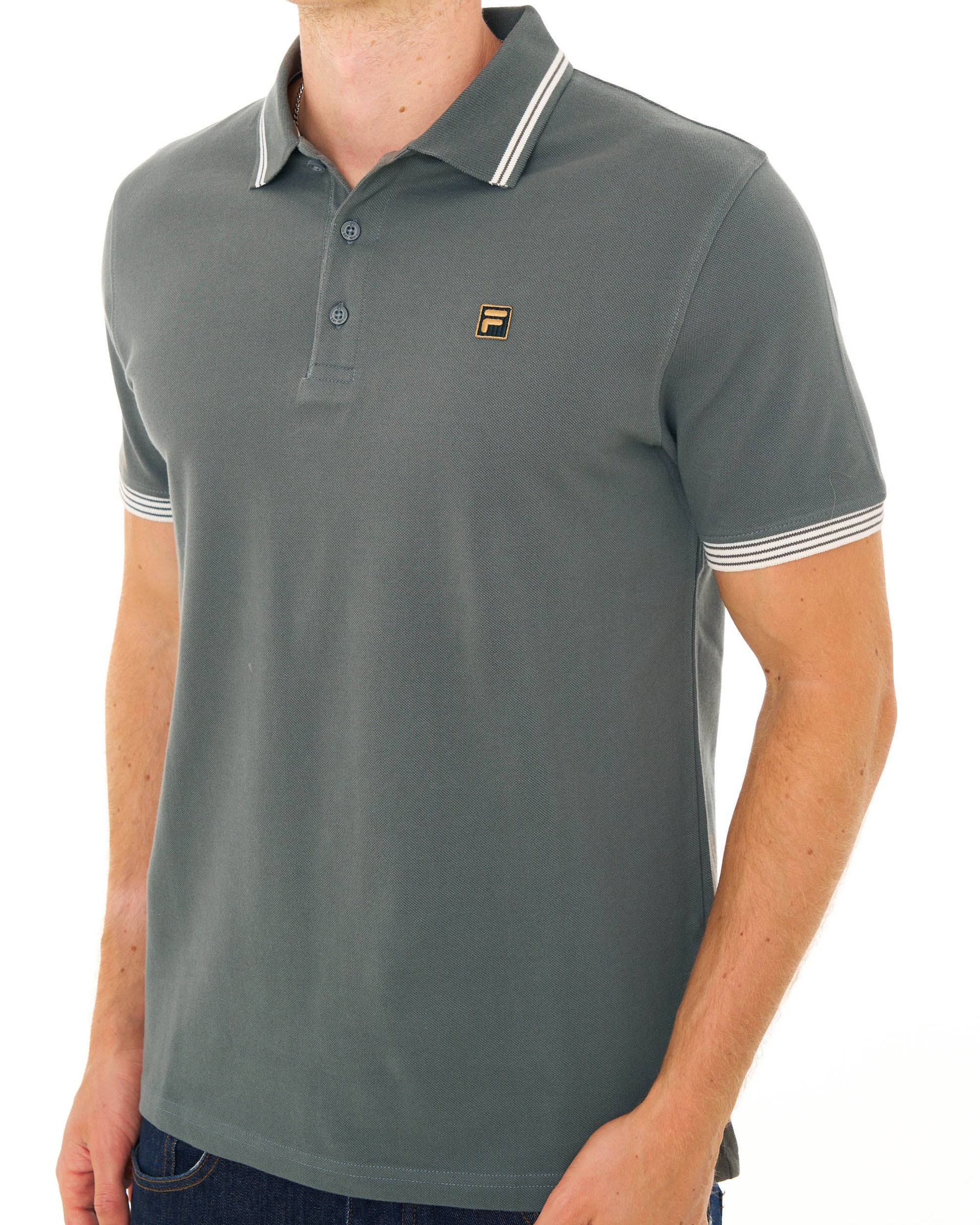 Fila Gold Soren Polo Shirt Gunmetal