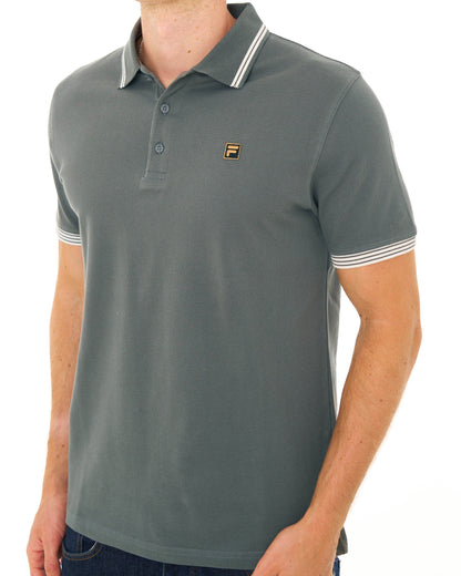 Fila Gold Soren Polo Shirt Gunmetal