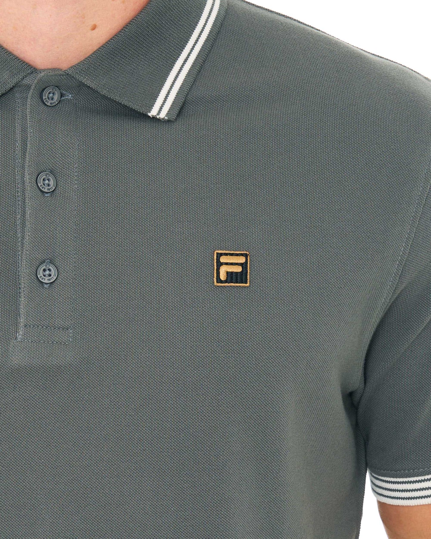 Fila Gold Soren Polo Shirt Gunmetal