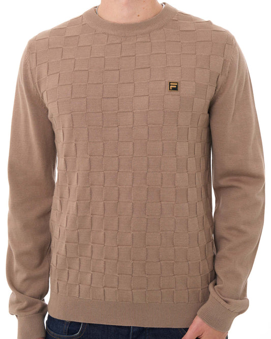 Fila Gold Fila Gold Square Knit Jumper Mocha