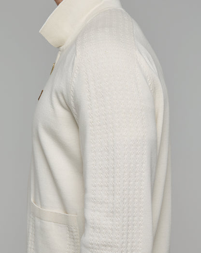 Fila Gold Teddy Knit Zip Up Off White