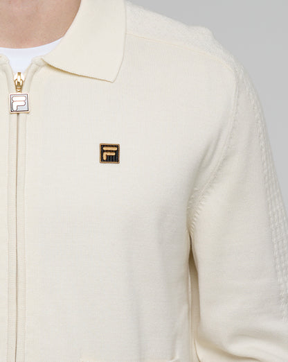 Fila Gold Teddy Knit Zip Up Off White
