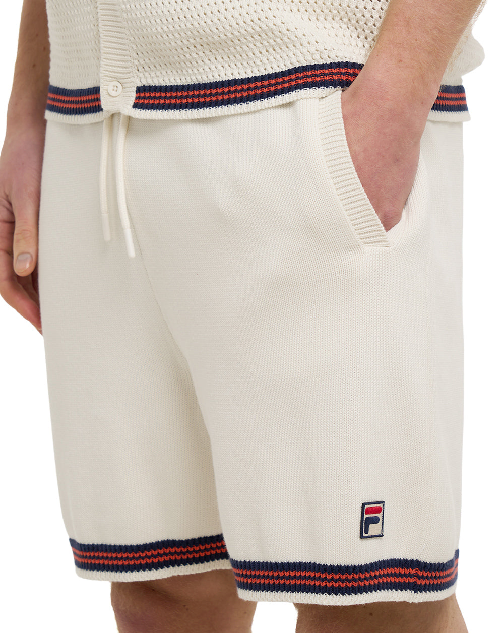Fila Vintage Clemente Crochet Shorts Gardenia