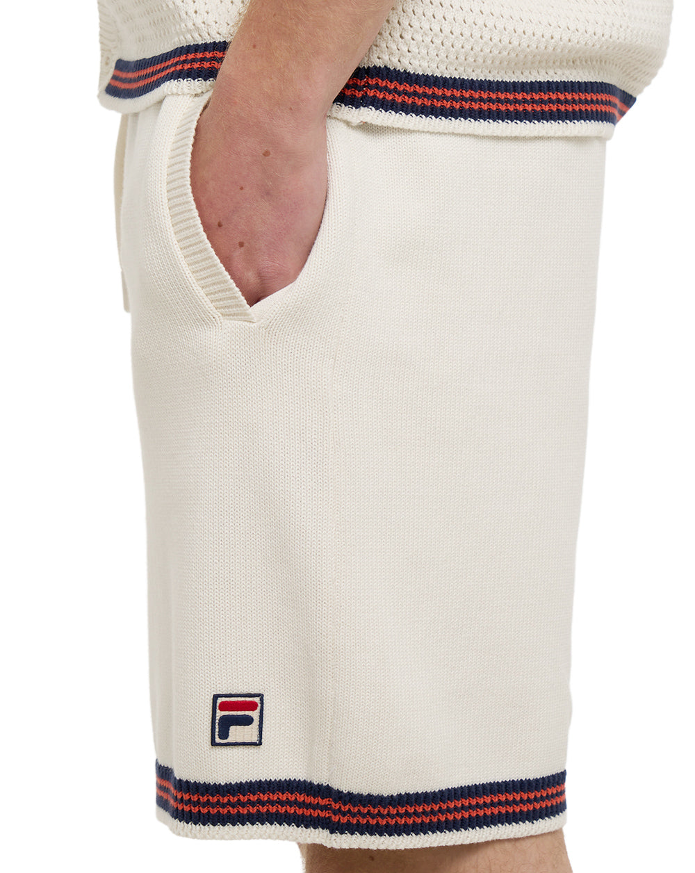 Fila Vintage Clemente Crochet Shorts Gardenia