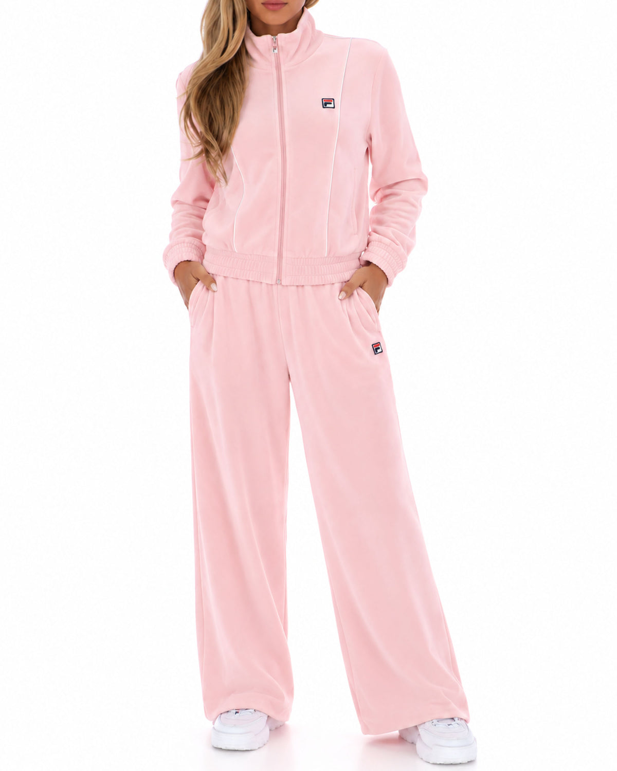 Fila Vintage Angel Velour Wide Leg Pants Soft Pink