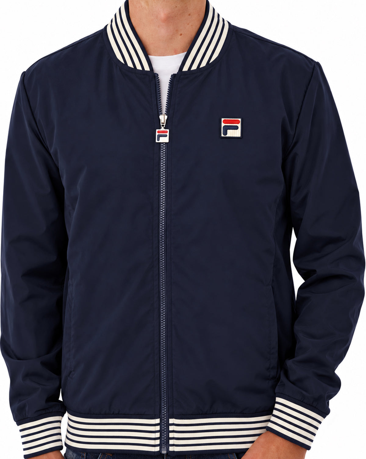 Fila Vintage Badrick Bomber Jacket Navy/Gardenia