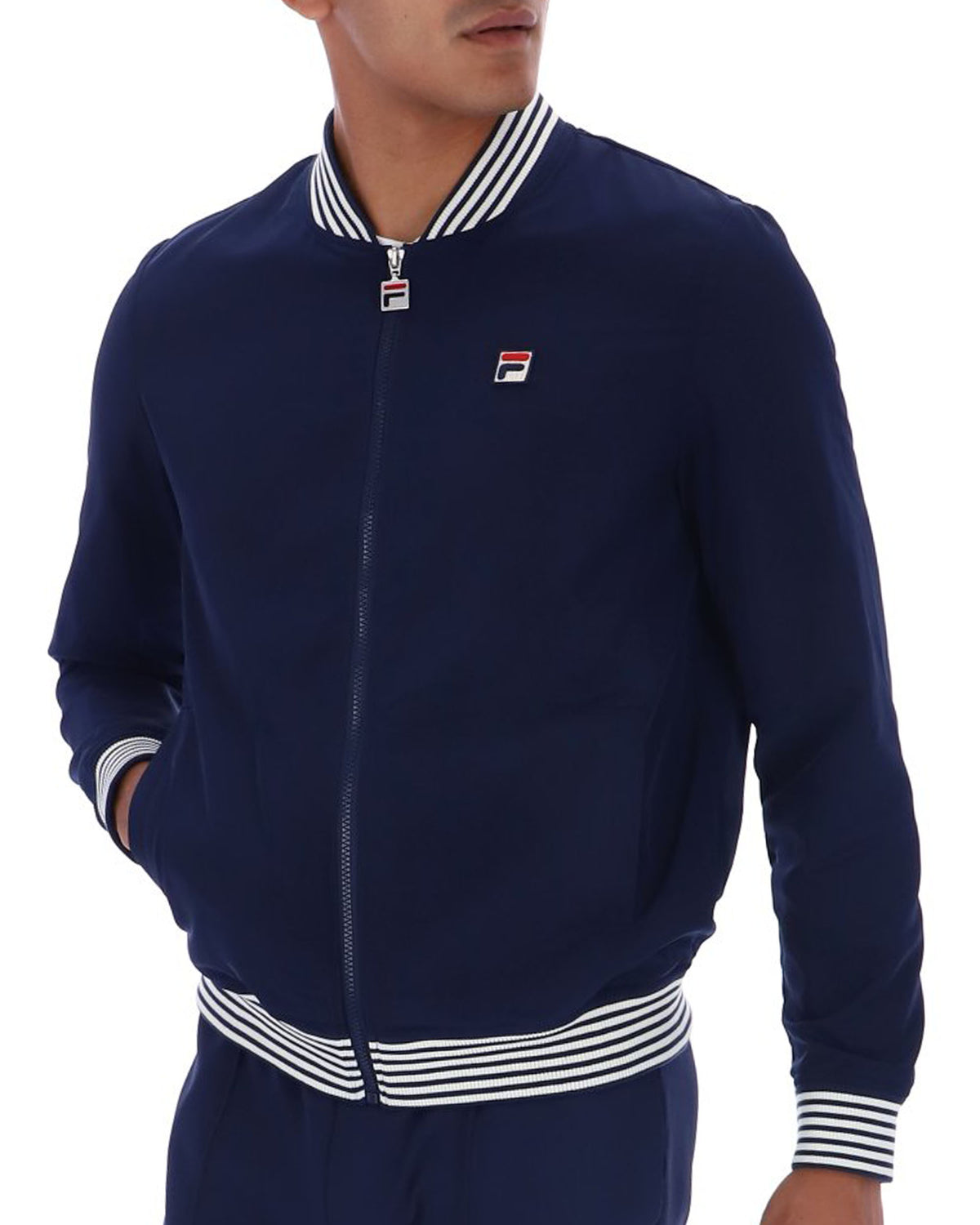 Fila Vintage Badrick Bomber Jacket Navy/Gardenia