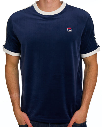Fila Vintage Basilio Velour Tee Navy/Gardenia